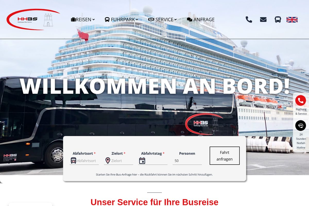 HHBS - Hamburger Bus Service GmbH – Website