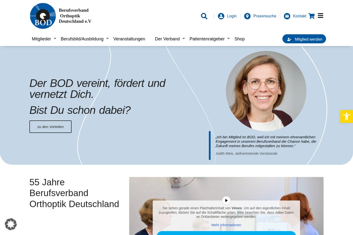 Berufsverband Orthoptik Deutschland – Website