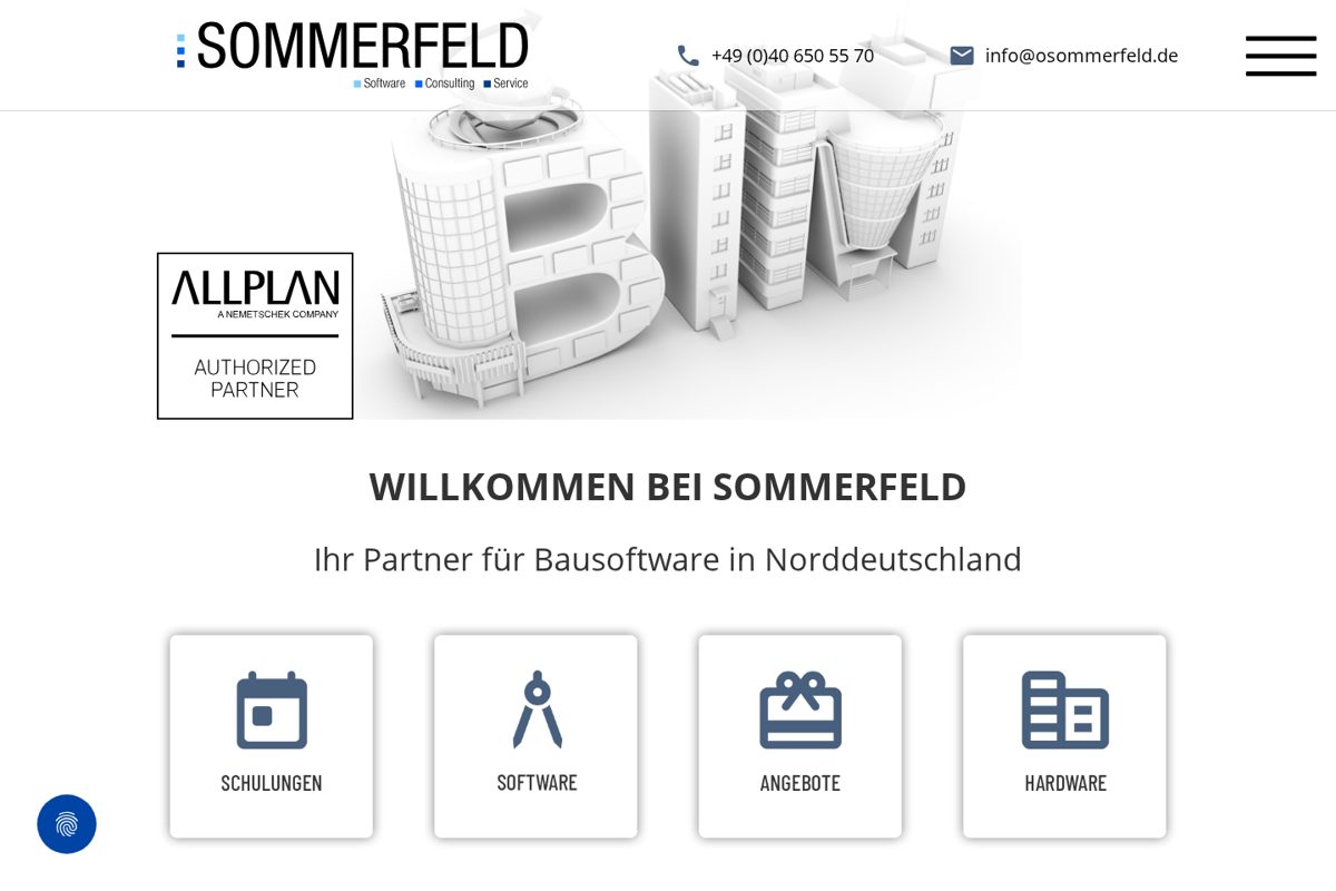 Bausoftware Sommerfeld – Website