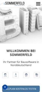 Bausoftware Sommerfeld – mobile Ansicht