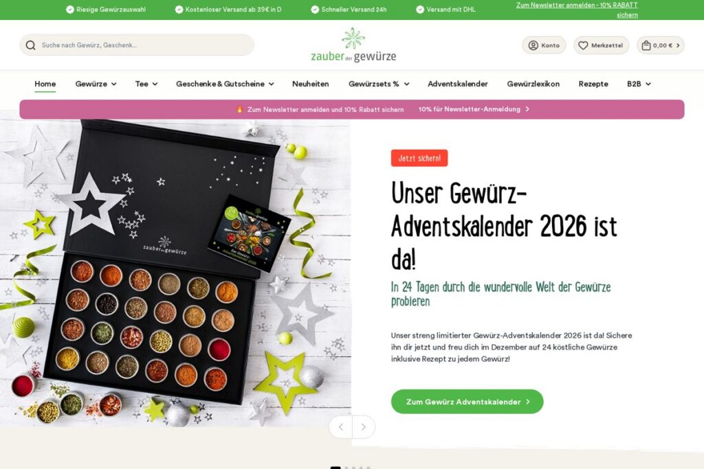 Zauber der Gewürze – Website