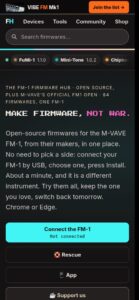 The Firmware Hub – mobile Ansicht
